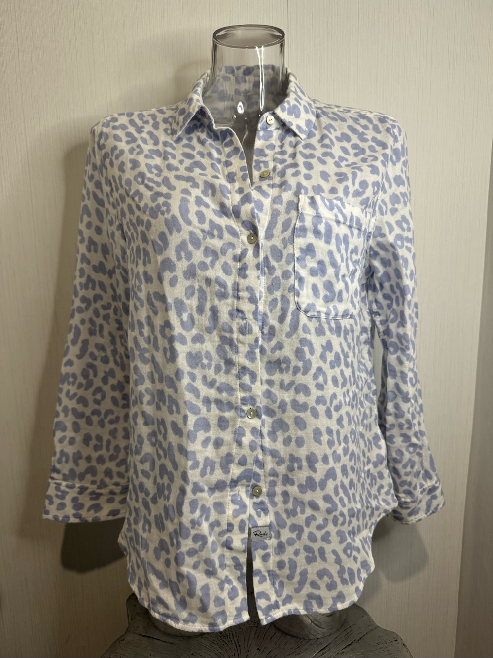 RAILS ELLIS TOP. Blue Jaguar. Small. 100% Organic Cotton.